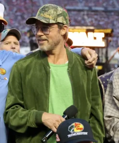 Brad Pitt NASCAR Cup Series 2026 Green Bomber Jacket