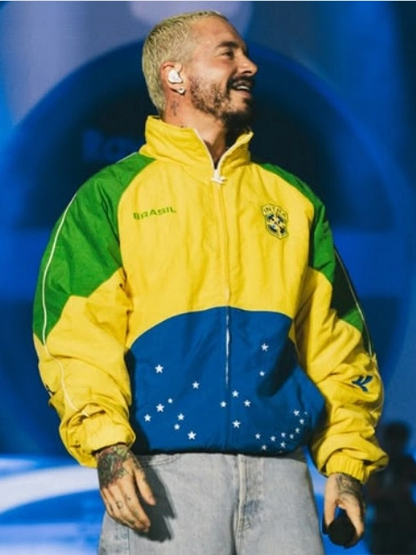 J Balvin Rock Show In Rio Windbreaker Jacket J Balvin Rock Show In Rio Windbreaker Jacket