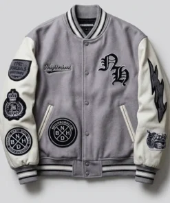 Neighborhood Jeff Hamilton 2026 Varsity Jacket Jeff Hamilton Neighborhood 2026 Grey Jacket