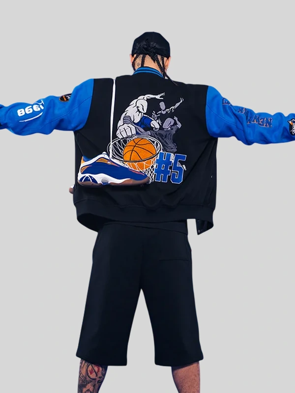 Jose Alvarado SLAM Kicks 29 Varsity Jacket Jose Alvarado SLAM Kicks 29 Blue and Black Jacket