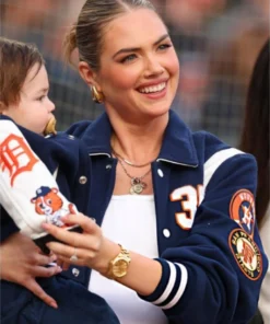 Kate Upton Detroit Tigers Jacket Justin Verlander Detroit Tigers Varsity Jacket Blue