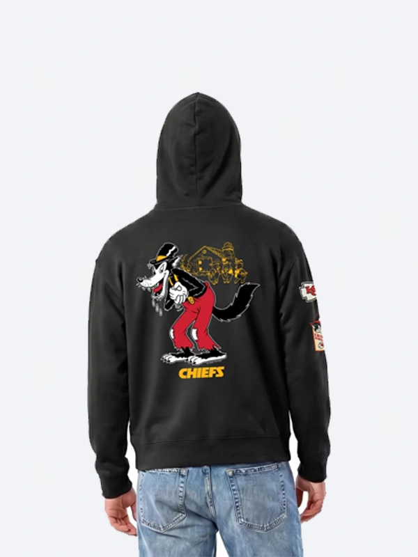 Champion Big Bad Wolf All-Star Hoodie Kansas City Chiefs Disney x Champion Unisex Big Bad Wolf All Star Full Zip Hoodie