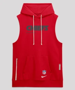 Chief 2026 Sideline Sleeveless Hoodie Kansas City Chiefs Nike 2026 Sideline Dri FIT Sleeveless Hoodie