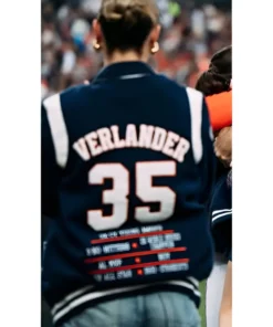 Kate Upton Detroit Tigers Jacket Kate Upton Detroit Tigers Blue Varsioty Jacket