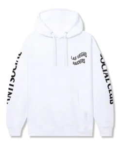 Las Vegas Raiders AntiSocialSocialClub Hoodie 2026 Las Vegas Raiders Impact Blossom Hoodie White