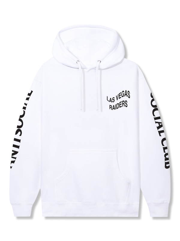 Las Vegas Raiders AntiSocialSocialClub Hoodie 2026 Las Vegas Raiders Impact Blossom Hoodie White