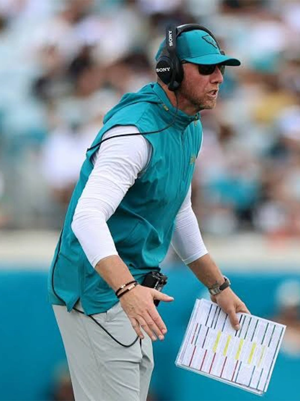 Liam Coen 2026 Jacksonville Jaguars Vest Liam Coen 2026 Jacksonville Jaguars Vest Teal