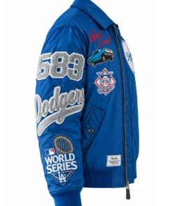 Los Angeles Dodgers New Era x Alpha Industries MA-1 Full-Zip Bomber Jacket Royal Blue