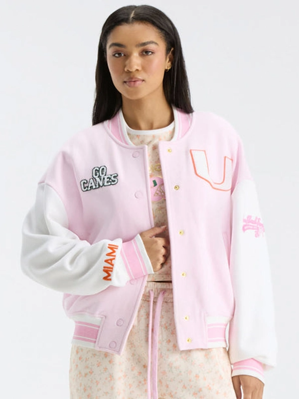 LoveShackFancy Miami Varsity Jacket LoveShackFancy Miami Varsity Jacket