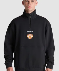 Manchester United x Adidas EQT Quarter-Zip Top Black