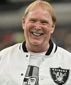 Raiders Mark Davis Bomber Jacket Mark Davis Preseason 2026 Raiders White Jacket
