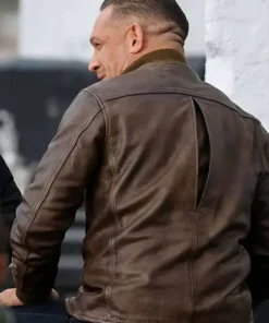 Mobland Tom Hardy Brown Bomber Leather Jacket