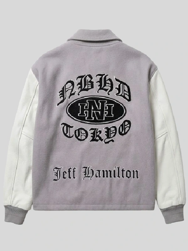 Neighborhood Jeff Hamilton 2026 Varsity Jacket Neighborhood Jeff Hamilton Grey Varsity Jacket