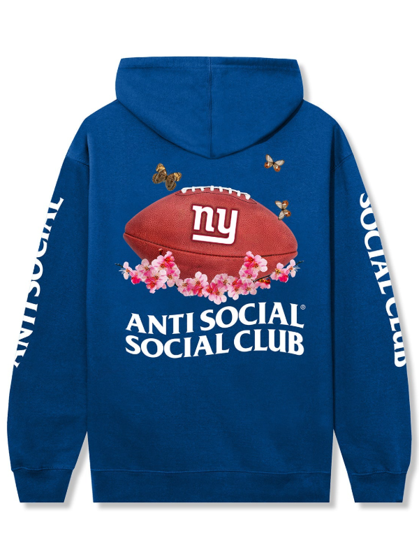 New York Giants AntiSocialSocialClub Hoodie 2026 New York Giants Impact Blossom Hoodie Blue