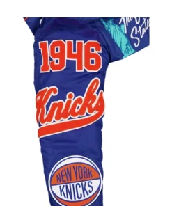 New York Knicks New Era x Alpha Industries Blue Bomber Jacket