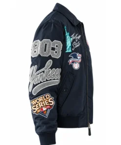 New York Yankees New Era x Alpha Industries MA-1 Full-Zip Bomber Jacket New York Yankees New Era x Alpha Industries MA-1 Full-Zip Bomber Jacket Navy Blue