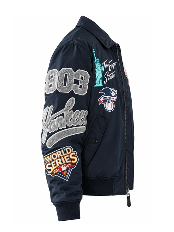 New York Yankees New Era x Alpha Industries MA-1 Full-Zip Bomber Jacket New York Yankees New Era x Alpha Industries MA-1 Full-Zip Bomber Jacket Navy Blue
