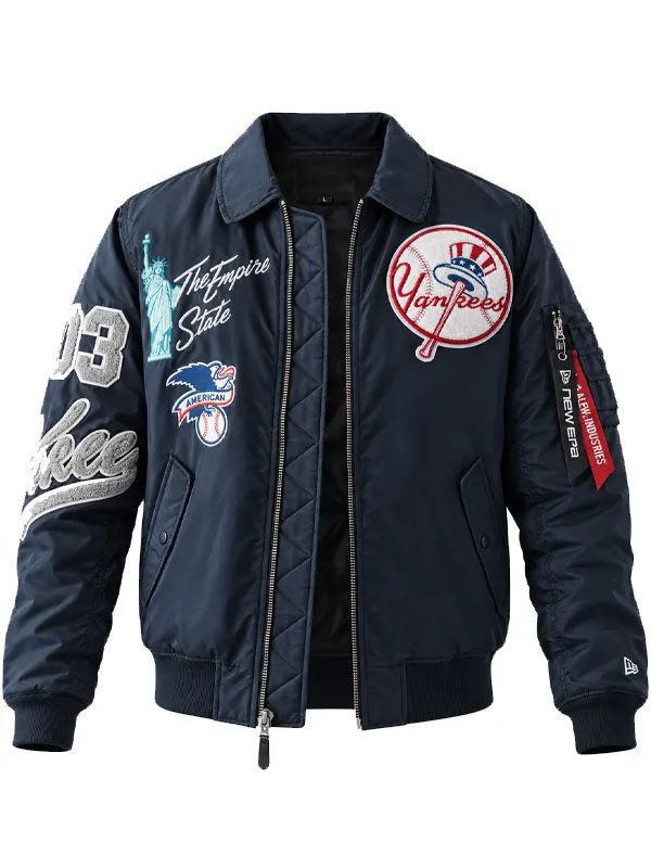 New York Yankees New Era x Alpha Industries MA-1 Full-Zip Bomber Jacket New York Yankees New Era x Alpha Industries MA-1 Full-Zip Bomber Jacket