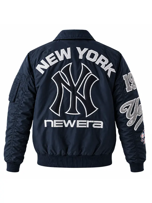 New York Yankees New Era x Alpha Industries MA-1 Full-Zip Bomber Jacket New York Yankees New Era x Alpha Industries MA-1 Full-Zip Navy Blue Jacket