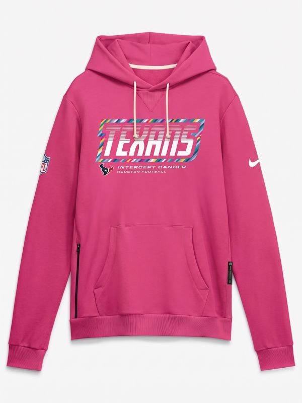 Houston Texans Crucial Catch Hoodie 2026 NFL 2026 Houston Texans Crucial Catch Pullover Hoodie Pink