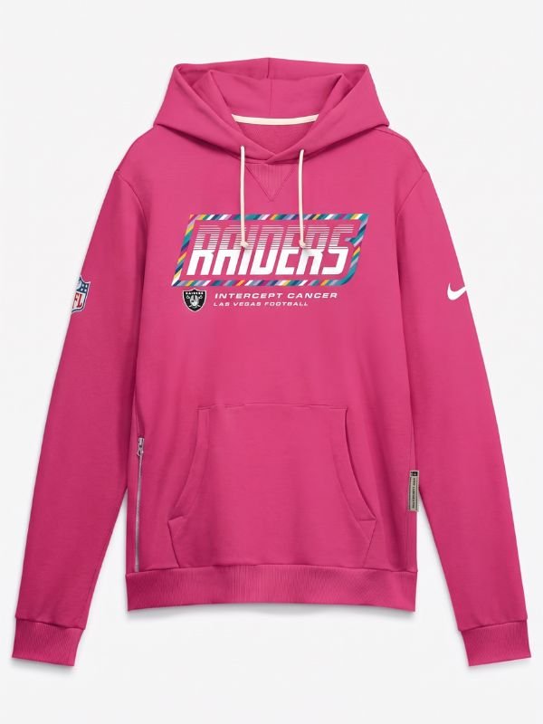 Las Vegas Raiders Crucial Catch Hoodie 2026 NFL 2026 Raiders Crucial Catch Pullover Hoodie Pink