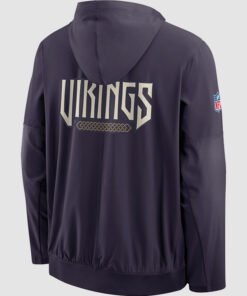 Nike Vikings Rivalries 2026 Sideline Purple Hooded Jacket