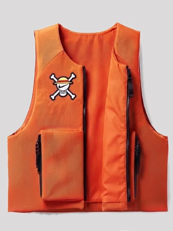 Nike x One Piece Orange Vest One Piece Nike Orange Zip Up Vest Unisex