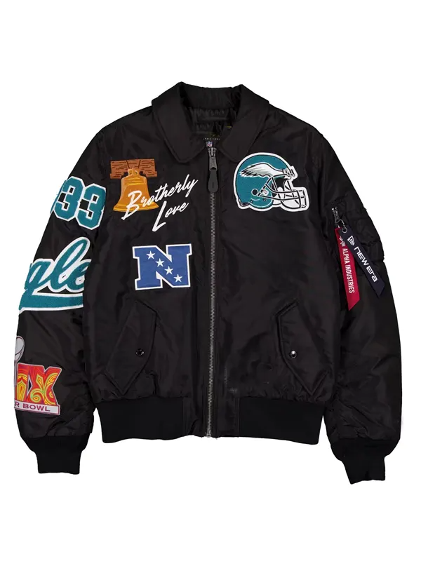 Eagles New Era x Alpha Industries MA-1 Bomber Jacket 2026 Philadelphia Eagles New Era x Alpha Industries Philadelphia Eagles Bomber Jacket