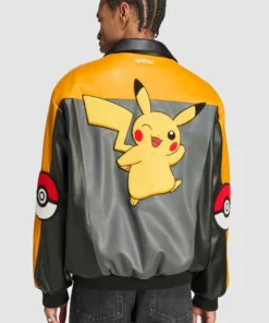 Pikachu 8 Ball Pokemon x Adidas Leather Jacket in Multicolor