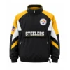 Travis Kelce NYC Brown Trench Coat Pittsburgh Steelers Starter Half Zip Pullover Jacket