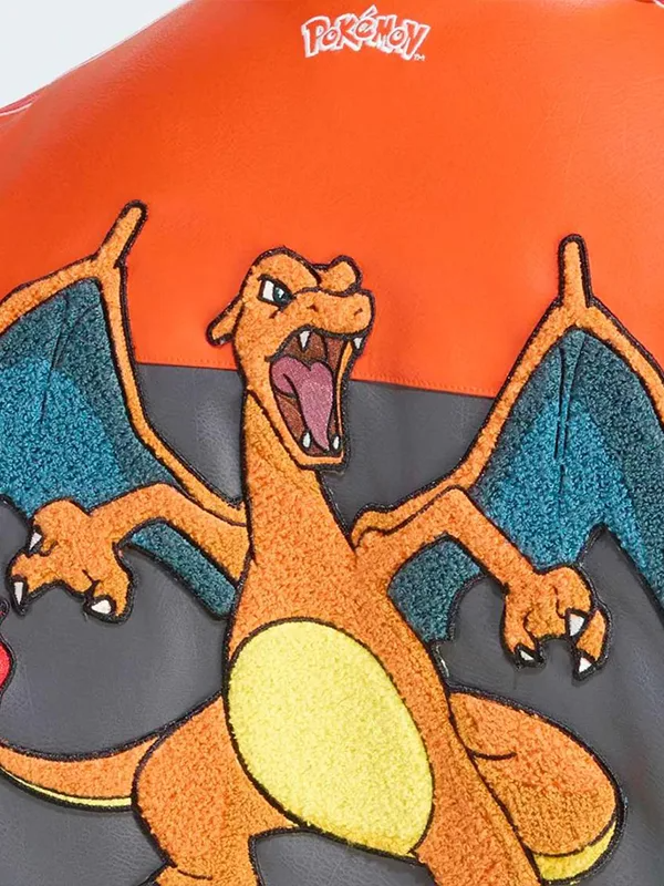 Pokémon x Adidas Charizard 8-Ball Jacket Pokémon 2026 30th Anniversary Charizard 8-Ball Leather Jacket