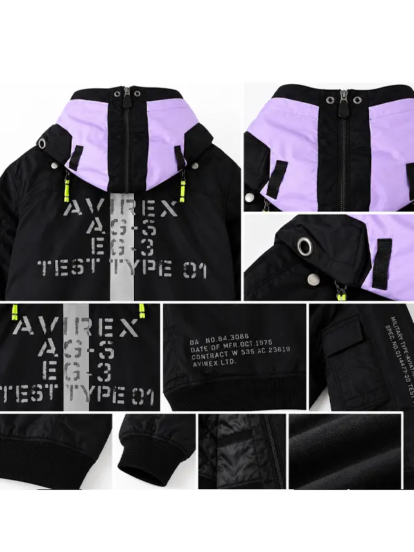 RADIO EVA x AVIREX MA-1 Jacket Radio EVA Jacket Black Infograph