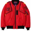 Womens Retro 90s Color Block Windbreaker Jacket RADIO EVA X AVIREX MA-1 Flight Bomber Jacket