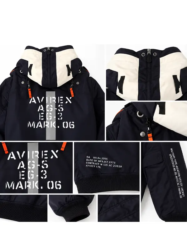 RADIO EVA x AVIREX MA-1 Jacket Radio Eva x Avirex Ma 1 Flight Jacket Back infograph