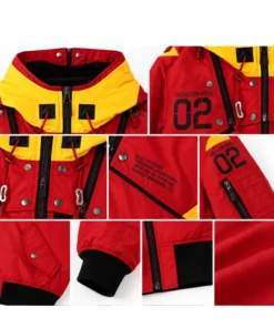 RADIO EVA x AVIREX MA-1 Jacket Radio Eva x Avirex Ma 1 Flight Red Jacket Front infograph