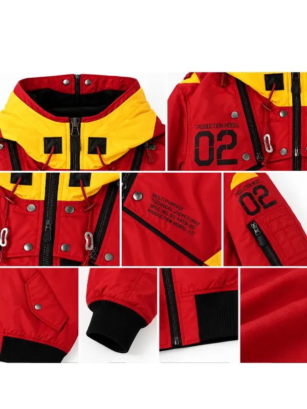 RADIO EVA x AVIREX MA-1 Jacket Radio Eva x Avirex Ma 1 Flight Red Jacket Front infograph