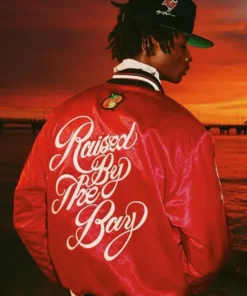 Raised By The Bay Red Bomber Jacket