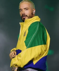 J Balvin Rock Show In Rio Windbreaker Jacket Rock Show In Rio J Balvin Intra Brazil Jacket