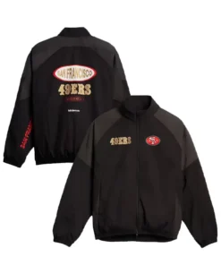 San Francisco 49ers Black Nylon Track Jacket