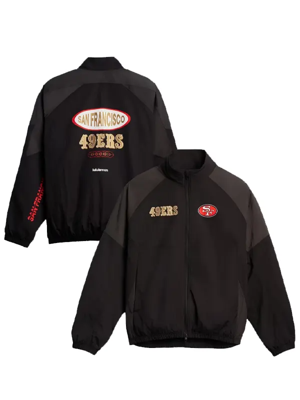 San Francisco 49ers Black Nylon Track Jacket San Francisco 49ers Black Nylon Track Jacket