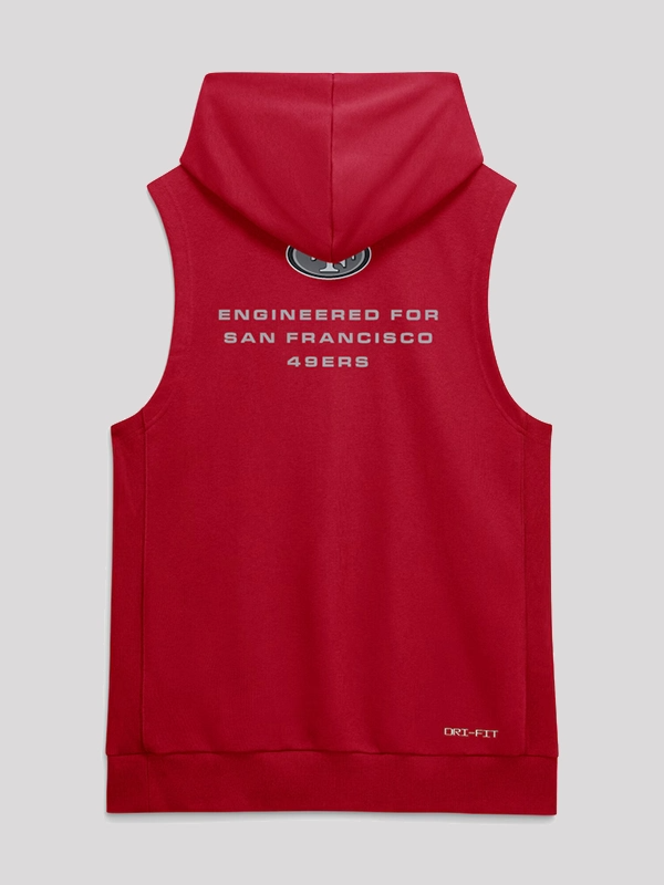 49ers 2026 Sideline Sleeveless Hoodie San Francisco 49ers Nike 2026 Sideline Dri FIT Sleeveless Hoodie