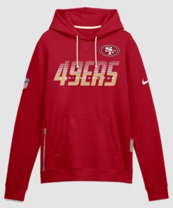 49ers 2026 Sideline Hoodie San Francisco 49ers Sideline Standard Issue Nike Dri FIT Pullover Hoodie