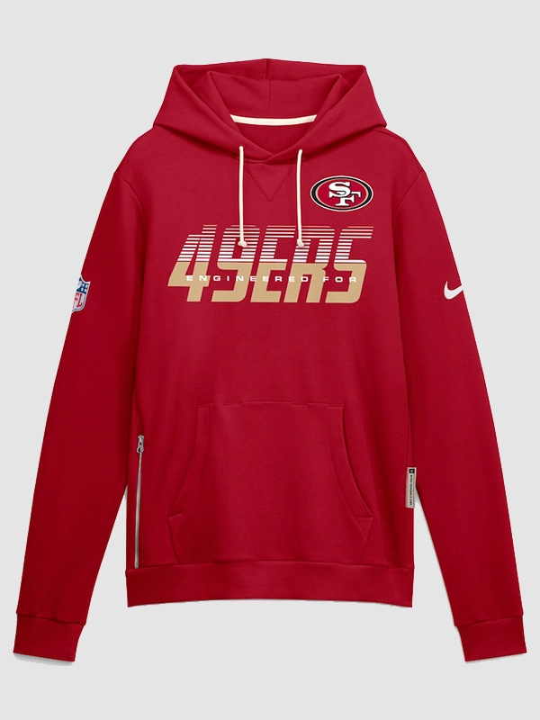 49ers 2026 Sideline Hoodie San Francisco 49ers Sideline Standard Issue Nike Dri FIT Pullover Hoodie