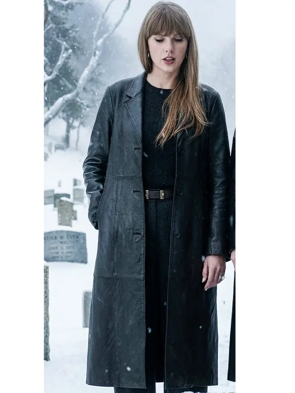 Taylor Swift Patient Zero Black Leather Coat Taylor Swift Patient Zero Black Leather Coat