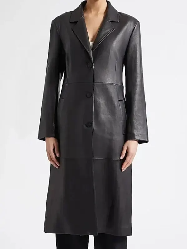 Taylor Swift Patient Zero Black Leather Coat Taylor Swift Patient Zero Leather Trench Coat