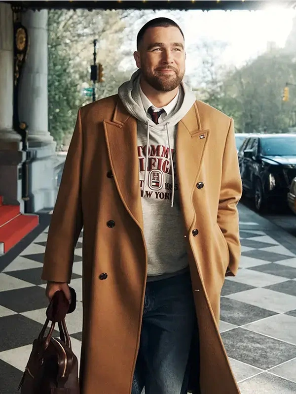 Travis Kelce NYC Brown Trench Coat Travis Kelce NYC Brown Trench Coat