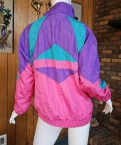Vintage 90s Hip Hop Pink Neon Nylon Shell Track