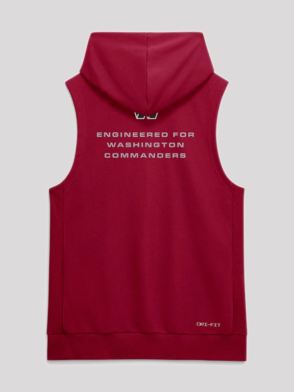Commanders Sideline Sleeveless Hoodie Washington Commanders Nike 2026 Sideline Dri FIT Sleeveless Hoodie