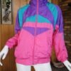 Womens Retro 90s Color Block Windbreaker Jacket Women Vintage 80 90s Hip Hop Pink Jacket