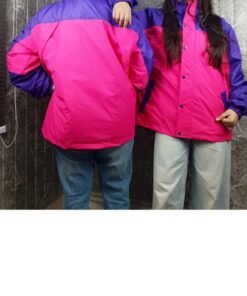 Womens Retro 90s Color Block Windbreaker Jacket
